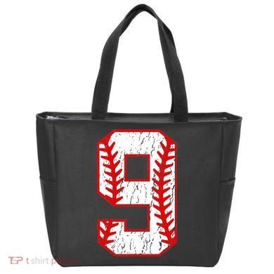 9th Birthday Baseball Big Number Nine 9 Year Old Tote Bag