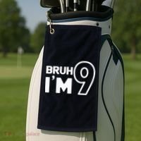 9th Birthday Bruh I’m 9 Year Old Nine Nineth Party Golf Towel thumb 2