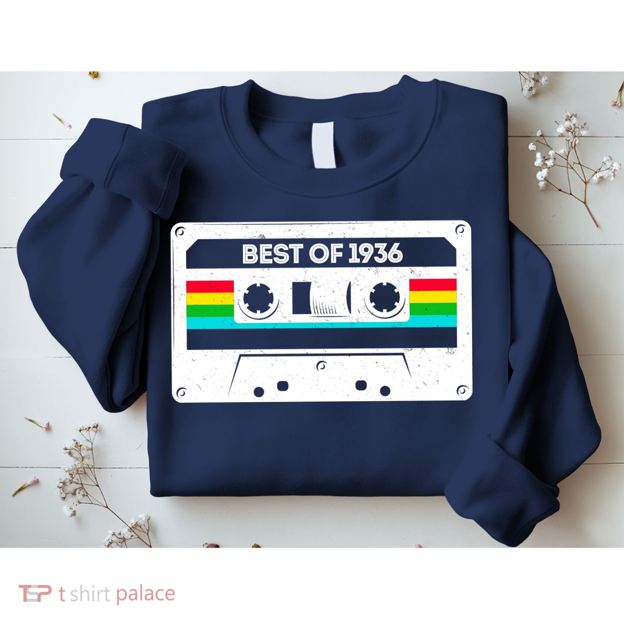 90th Birthday Best Of 1936 Cassette Mix Tape  Sweatshirt