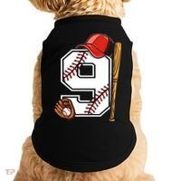 9th Birthday Baseball Big Number Nine 9 Year Old Boy Gir Doggie Tank thumb 0