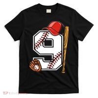 9th Birthday Baseball Big Number Nine 9 Year Old Boy Gir T-Shirt thumb 0