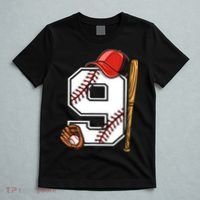 9th Birthday Baseball Big Number Nine 9 Year Old Boy Gir T-Shirt thumb 5