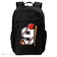 9th Birthday Baseball Big Number Nine 9 Year Old Boy Gir Backpack thumb 0