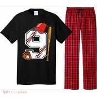 9th Birthday Baseball Big Number Nine 9 Year Old Boy Gir Pajama Set thumb 0