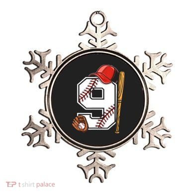 9th Birthday Baseball Big Number Nine 9 Year Old Boy Gir Ornament