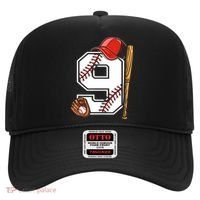 9th Birthday Baseball Big Number Nine 9 Year Old Boy Gir Hat thumb 0