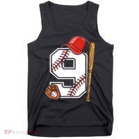 9th Birthday Baseball Big Number Nine 9 Year Old Boy Gir Tank Top thumb 0