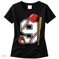9th Birthday Baseball Big Number Nine 9 Year Old Boy Gir Women's T-Shirt thumb 0