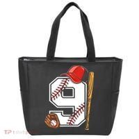 9th Birthday Baseball Big Number Nine 9 Year Old Boy Gir Tote Bag thumb 0