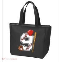 9th Birthday Baseball Big Number Nine 9 Year Old Boy Gir Tote Bag thumb 3