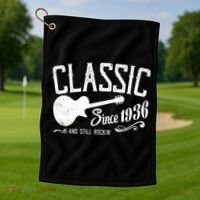 90th Birthday Classic Guitar Since 1936 And Still Rockin Golf Towel thumb 1