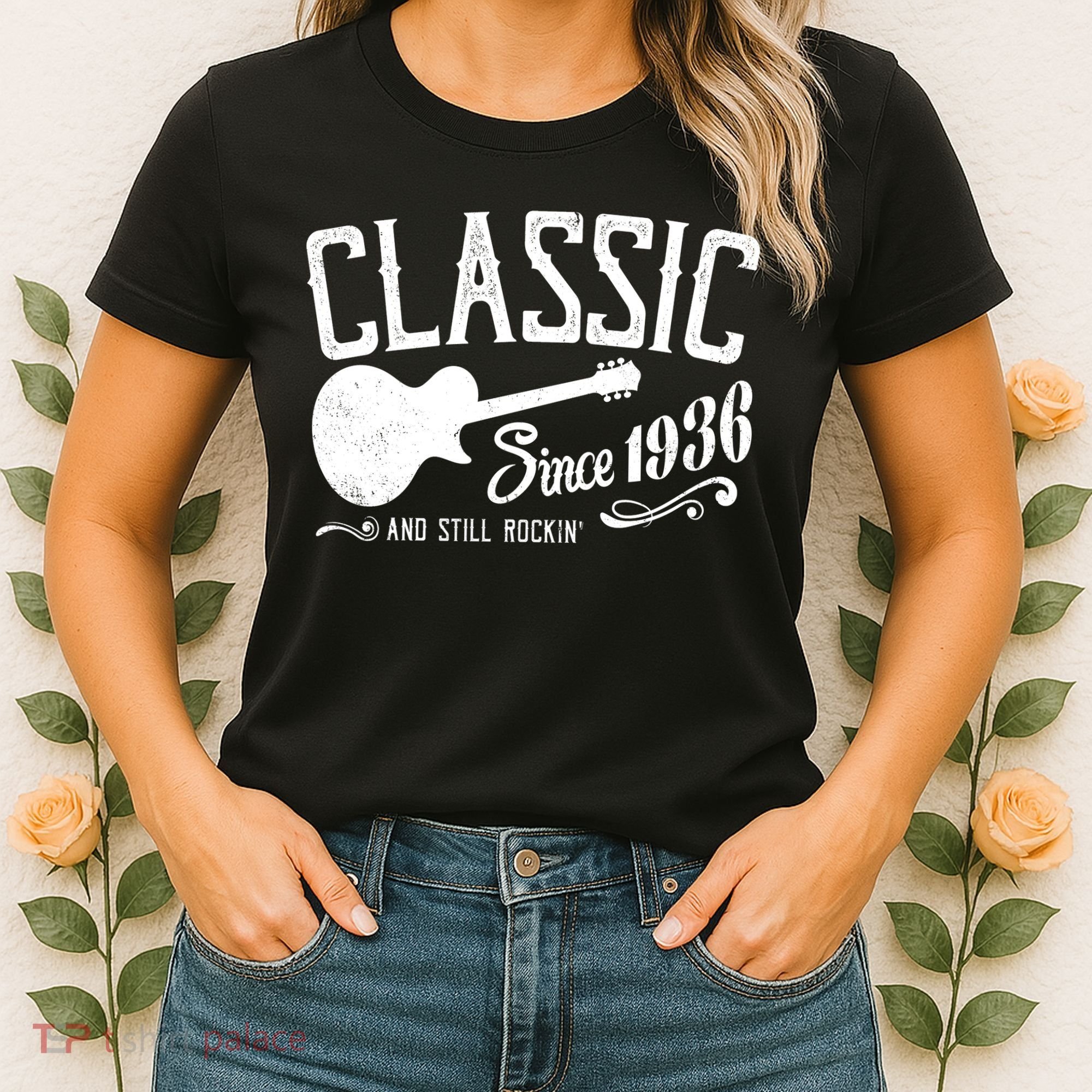 90th Birthday Classic Guitar Since 1936 And Still Rockin Women's T-Shirt