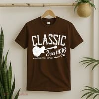 90th Birthday Classic Guitar Since 1936 And Still Rockin T-Shirt thumb 2
