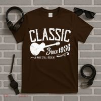 90th Birthday Classic Guitar Since 1936 And Still Rockin T-Shirt thumb 5