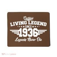 90th Birthday Certified Living Legend Since 1936 Legends Never Die Mousepad thumb 0