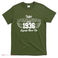 90th Birthday Certified Living Legend Since 1936 Legends Never Die Vintage Wings T-Shirt thumb 0