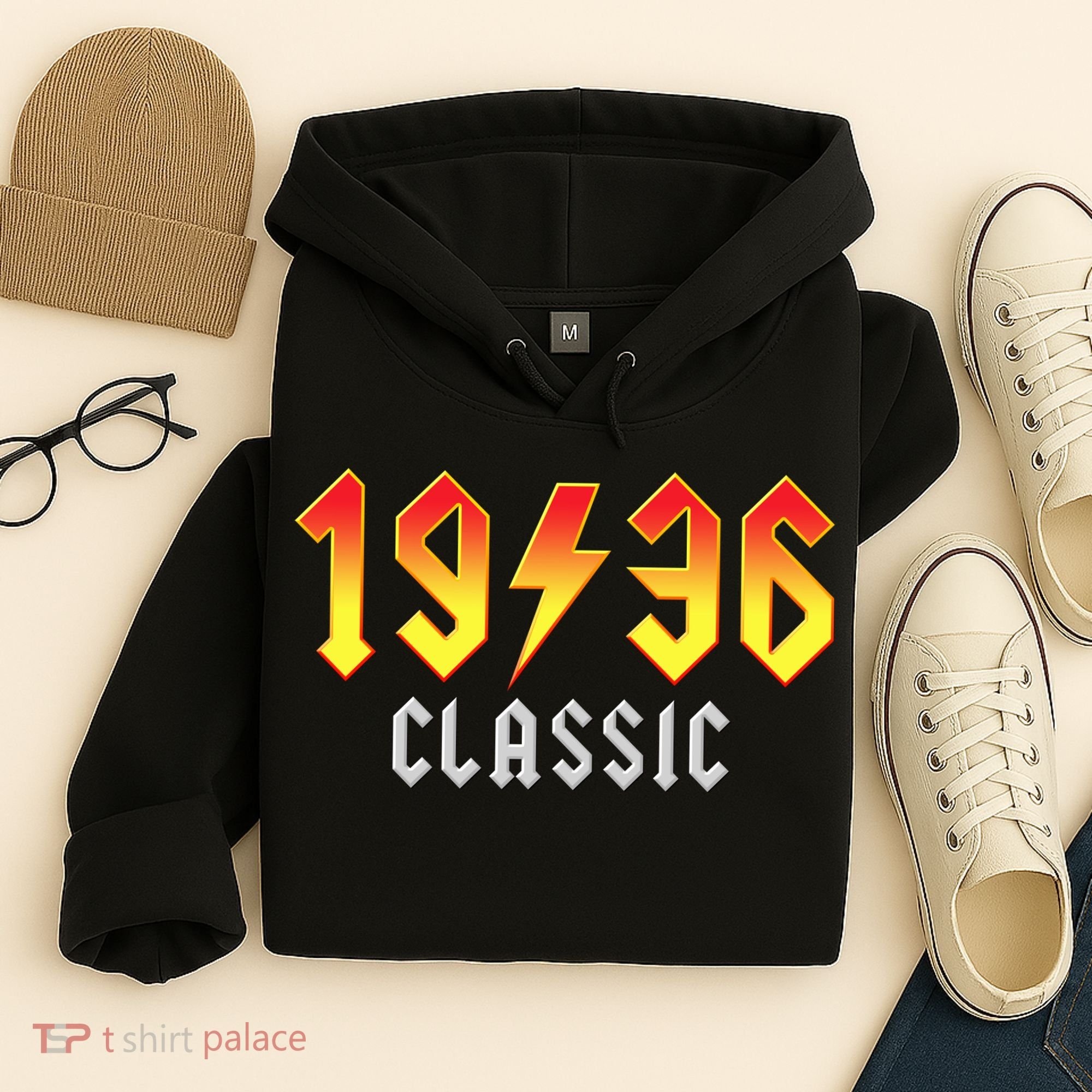 90th Birthday Classic 1936 Retro Rock Band Hoodie