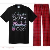 90th Birthday Chapter 90 Fabulous Since 1936 Rhinestones Diamonds Pajama Set thumb 0