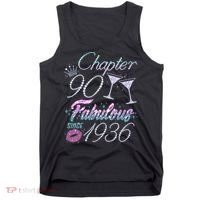 90th Birthday Chapter 90 Fabulous Since 1936 Rhinestones Diamonds Tank Top thumb 0