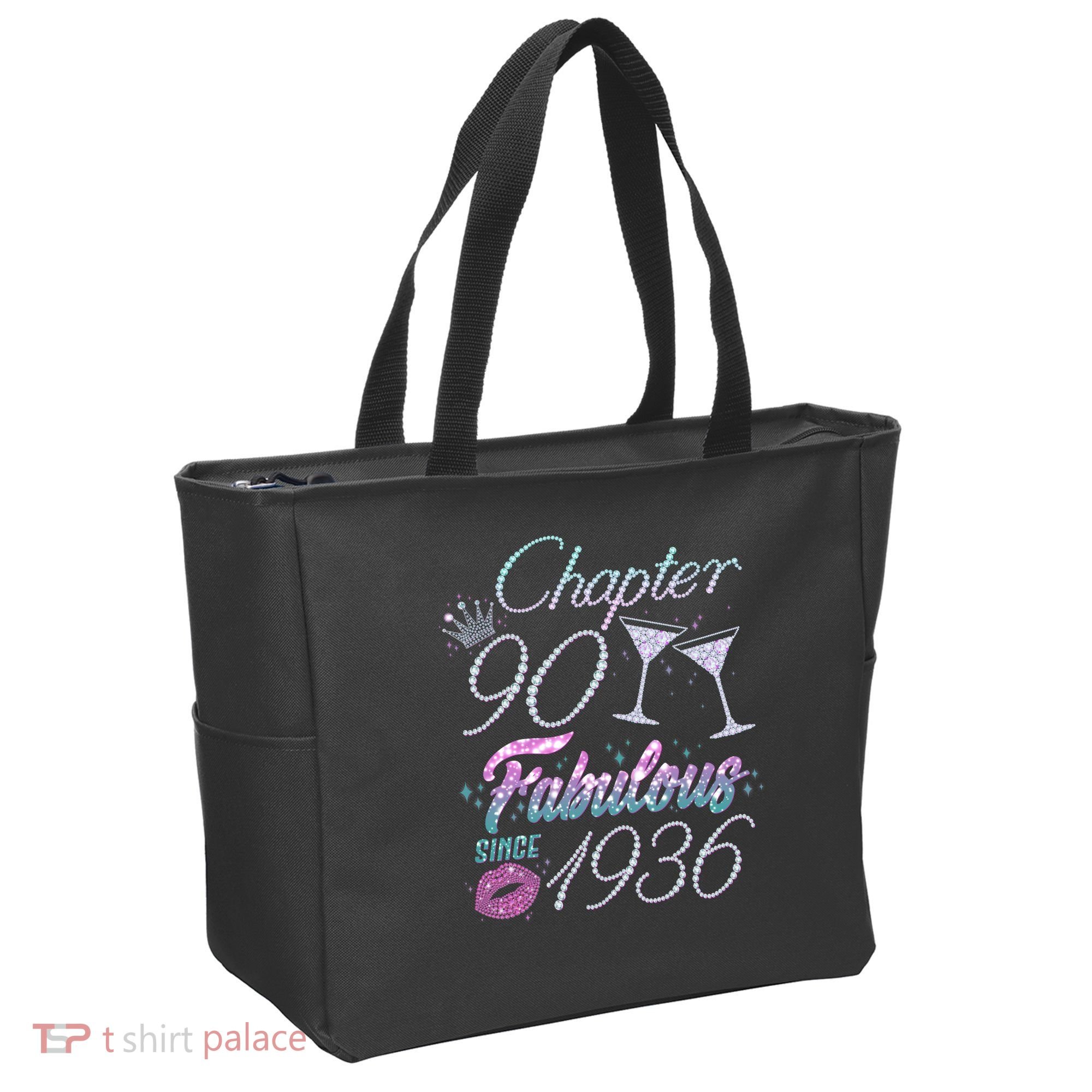 90th Birthday Chapter 90 Fabulous Since 1936 Rhinestones Diamonds Tote Bag