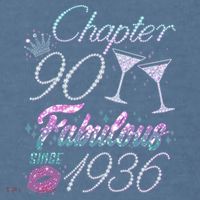 90th Birthday Chapter 90 Fabulous Since 1936 Rhinestones Diamonds Comfort Colors Garment-Dyed Hooded Sweatshirt thumb 2