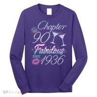 90th Birthday Chapter 90 Fabulous Since 1936 Rhinestones Diamonds Long Sleeve Shirt thumb 0