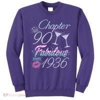 90th Birthday Chapter 90 Fabulous Since 1936 Rhinestones Diamonds Sweatshirt thumb 0