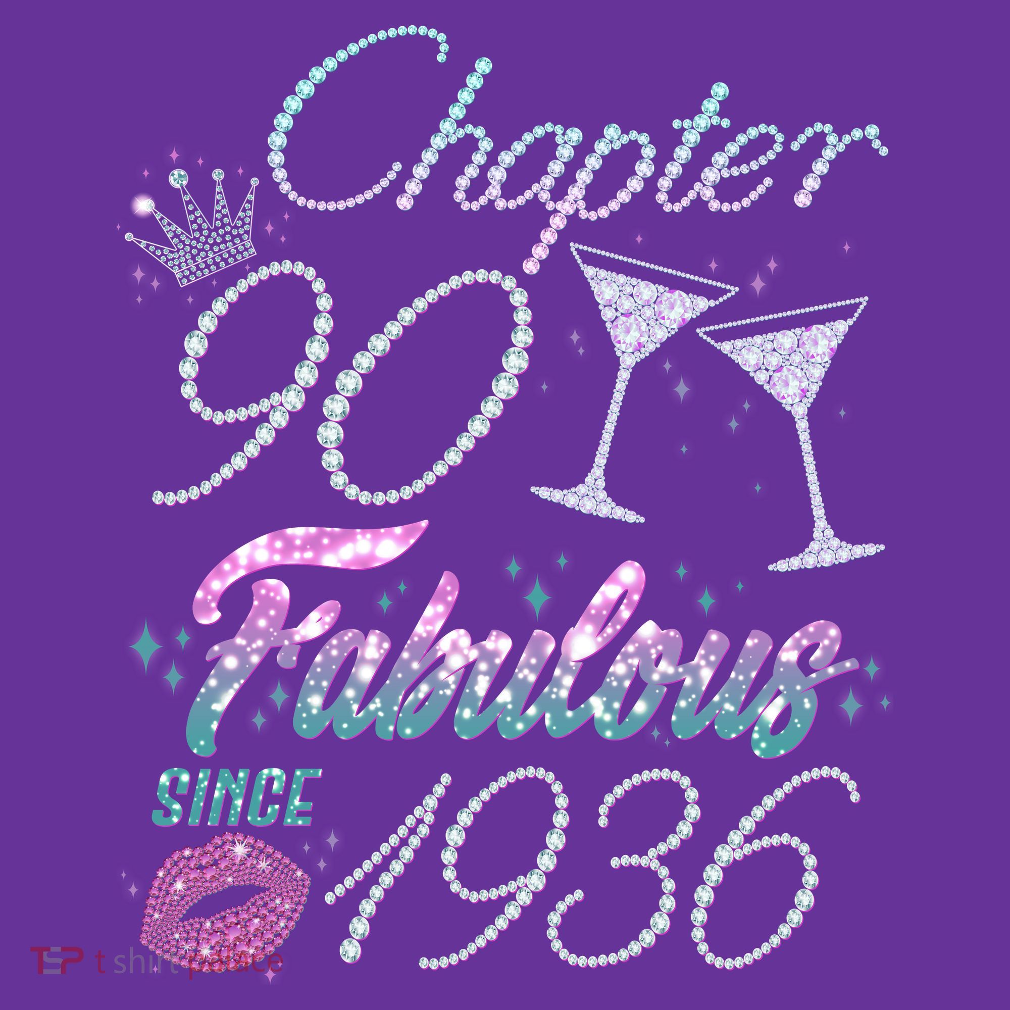 90th Birthday Chapter 90 Fabulous Since 1936 Rhinestones Diamonds Sweatshirt