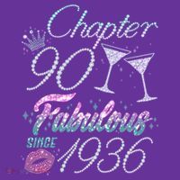 90th Birthday Chapter 90 Fabulous Since 1936 Rhinestones Diamonds Coaster thumb 2