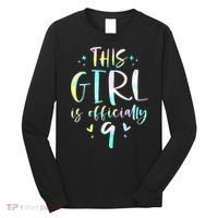 9th Birthday For Girls 9 Years Old Being Awesome Gift Long Sleeve Shirt thumb 0