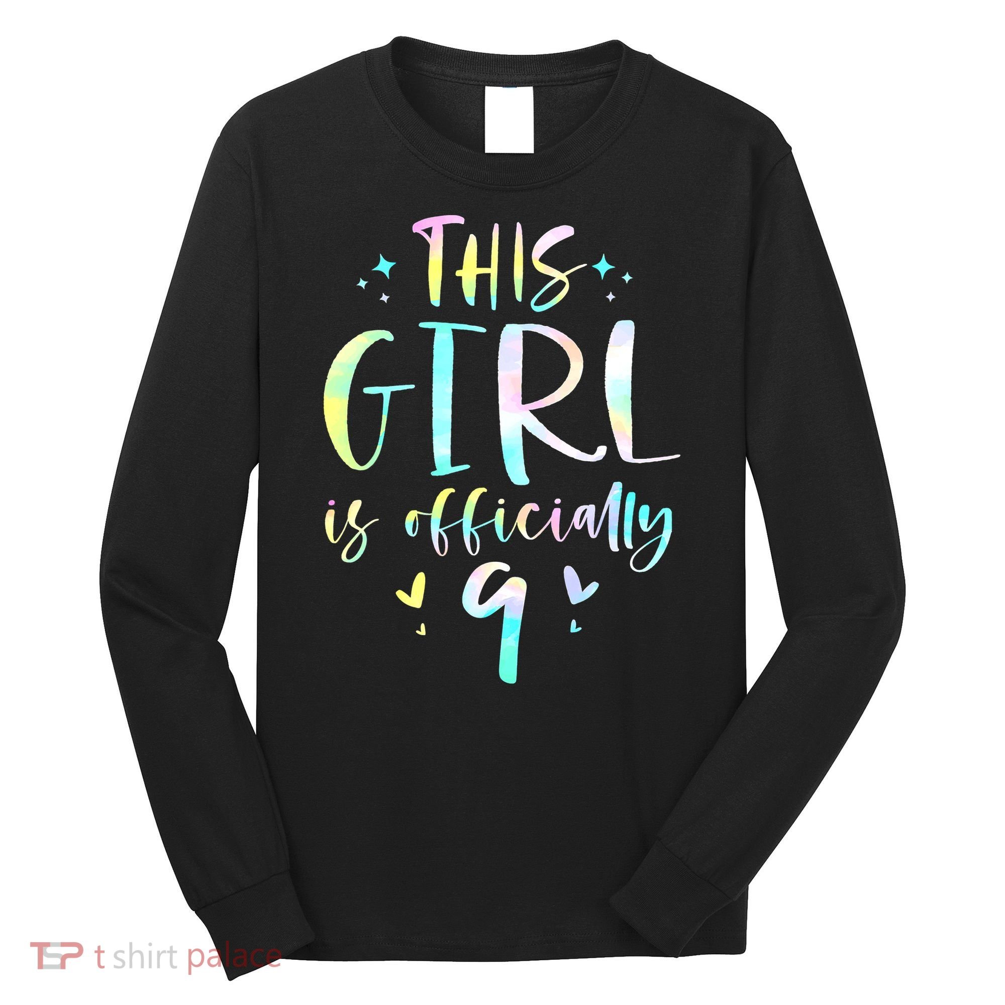 9th Birthday For Girls 9 Years Old Being Awesome Gift Long Sleeve Shirt