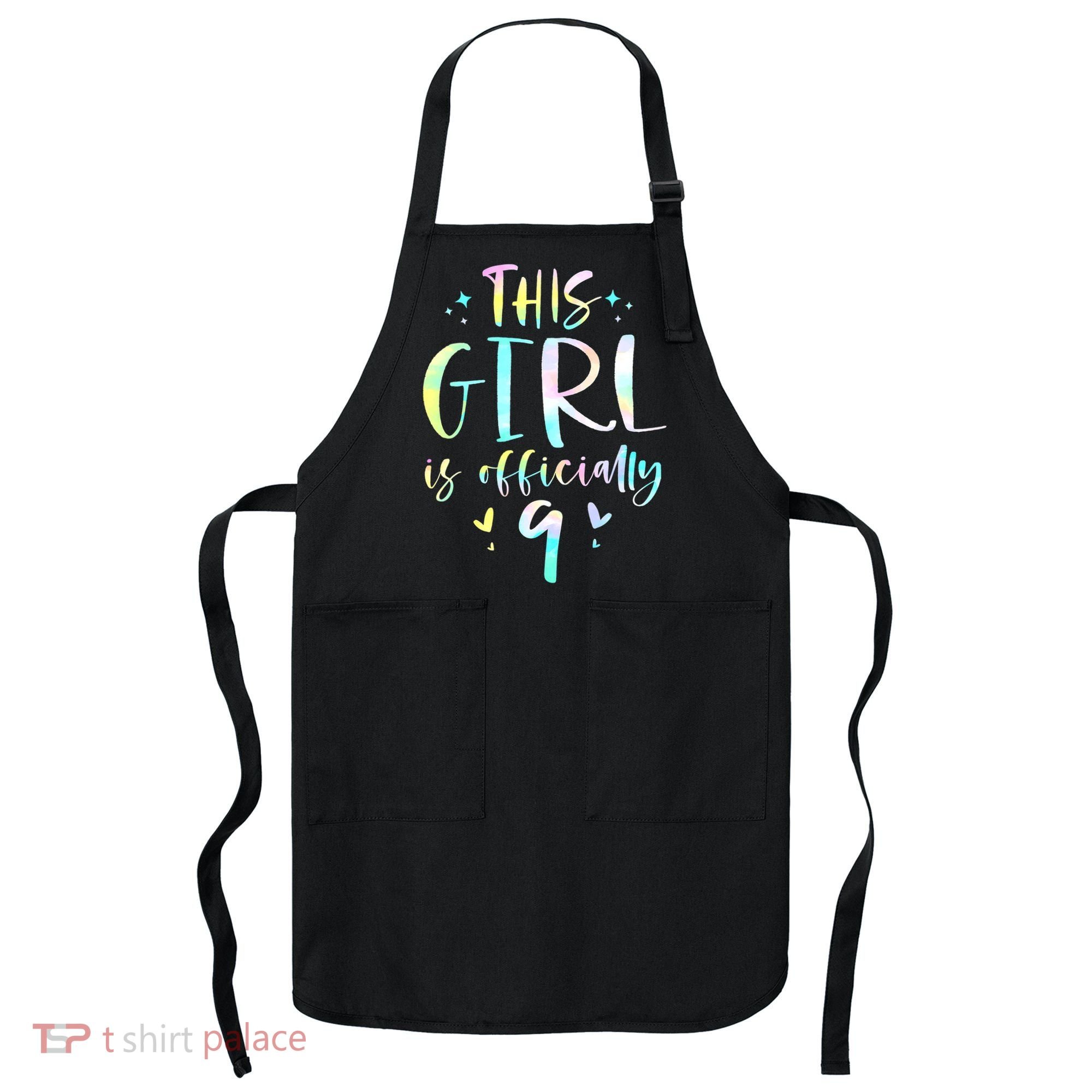 9th Birthday For Girls 9 Years Old Being Awesome Gift Apron