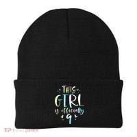 9th Birthday For Girls 9 Years Old Being Awesome Gift Beanie thumb 0