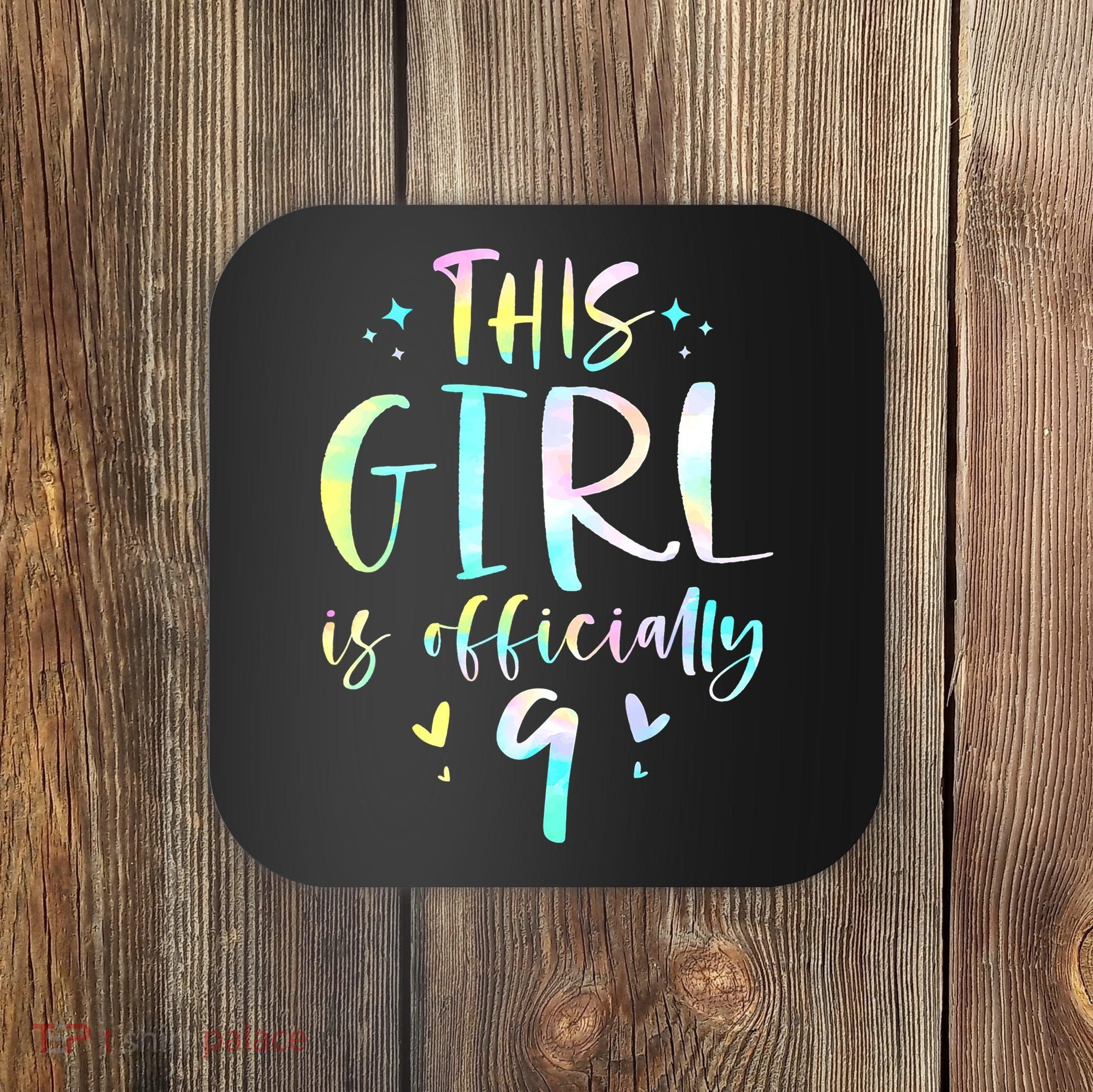 9th Birthday For Girls 9 Years Old Being Awesome Gift Coaster