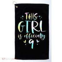 9th Birthday For Girls 9 Years Old Being Awesome Gift Golf Towel thumb 0