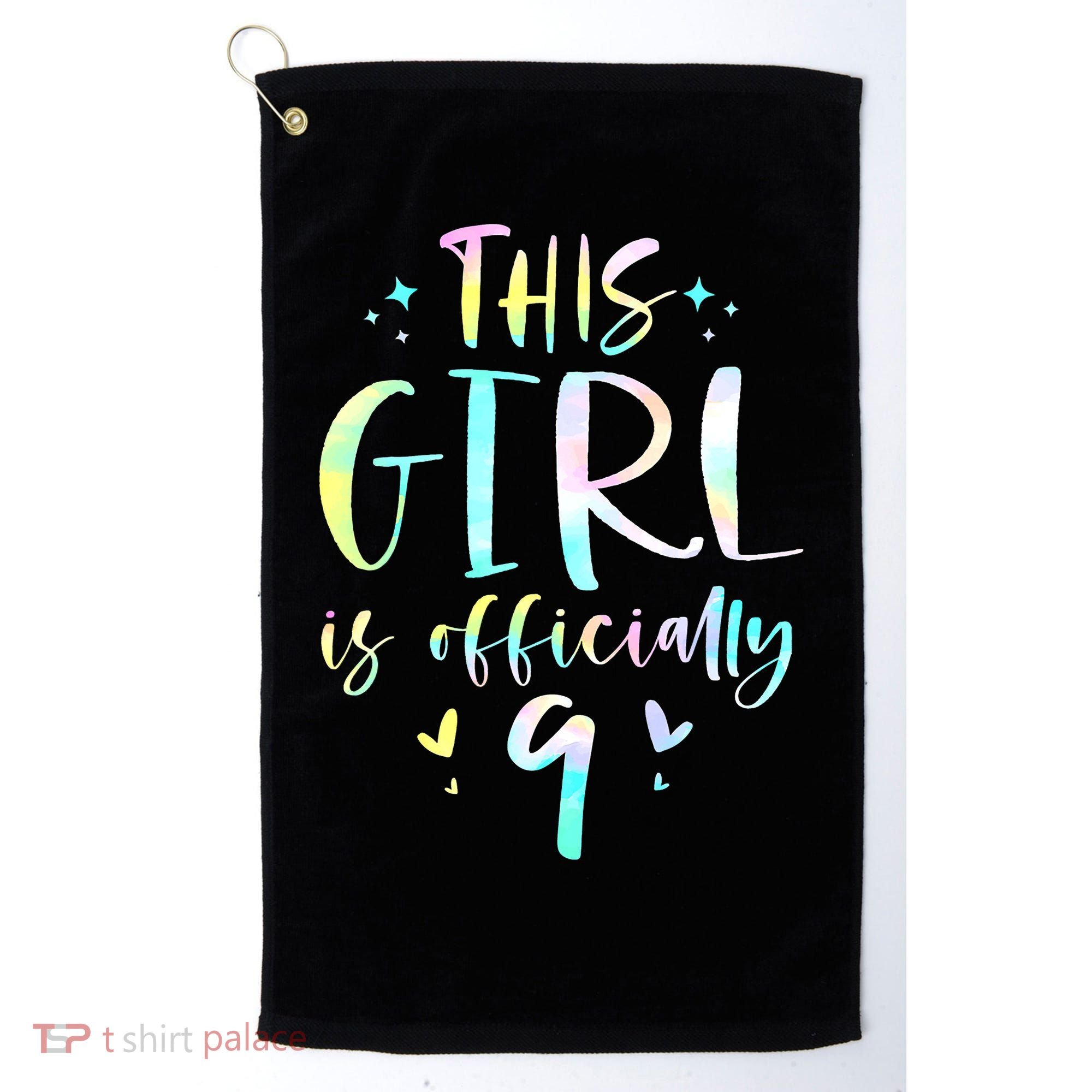 9th Birthday For Girls 9 Years Old Being Awesome Gift Golf Towel