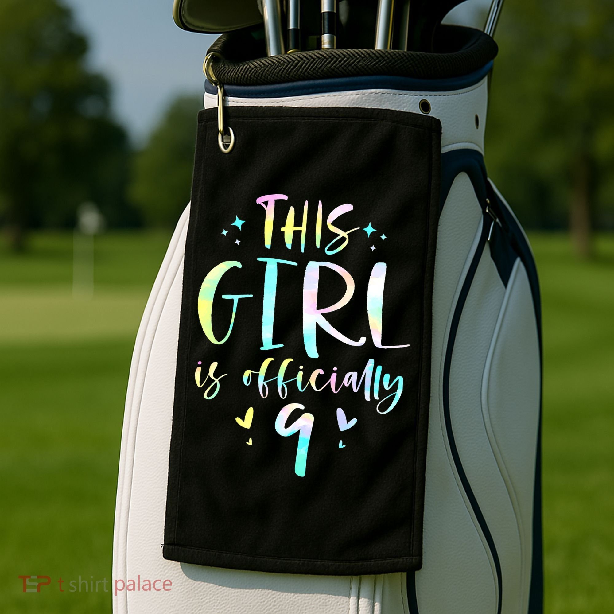9th Birthday For Girls 9 Years Old Being Awesome Gift Golf Towel
