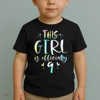 9th Birthday For Girls 9 Years Old Being Awesome Gift Toddler T-Shirt thumb 2