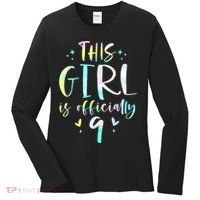 9th Birthday For Girls 9 Years Old Being Awesome Gift Women's Long Sleeve Shirt thumb 0