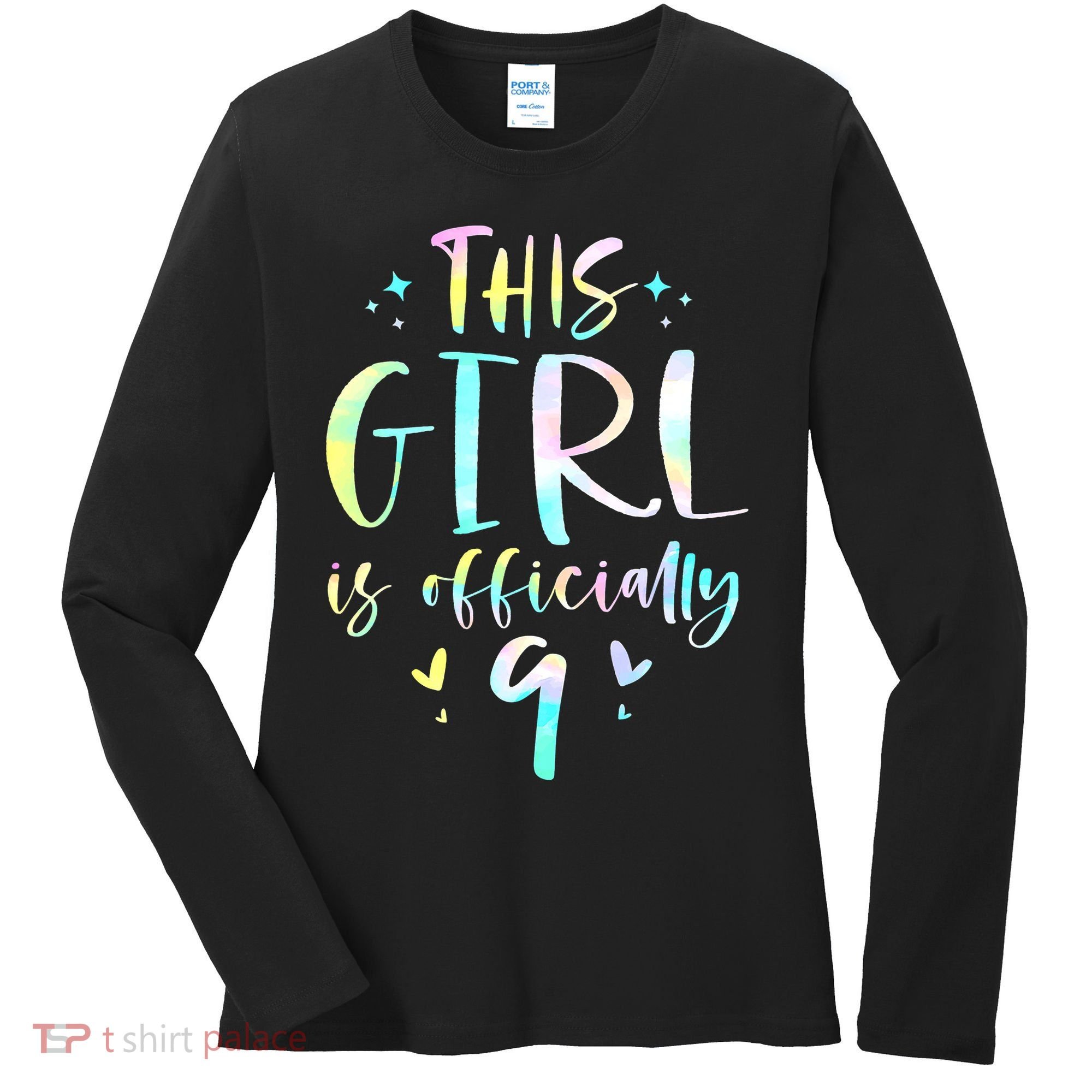 9th Birthday For Girls 9 Years Old Being Awesome Gift Women's Long Sleeve Shirt