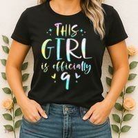 9th Birthday For Girls 9 Years Old Being Awesome Gift Women's T-Shirt thumb 2