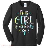 9th Birthday For Girls 9 Years Old Being Awesome Gift Kids Long Sleeve Shirt thumb 0