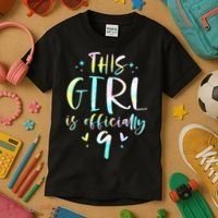 9th Birthday For Girls 9 Years Old Being Awesome Gift Kids T-Shirt thumb 3