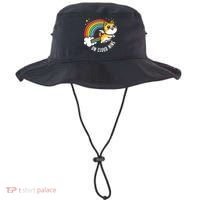 9th Birthday Funny Cat Rainbow On Cloud Nine Bucket Hat thumb 0