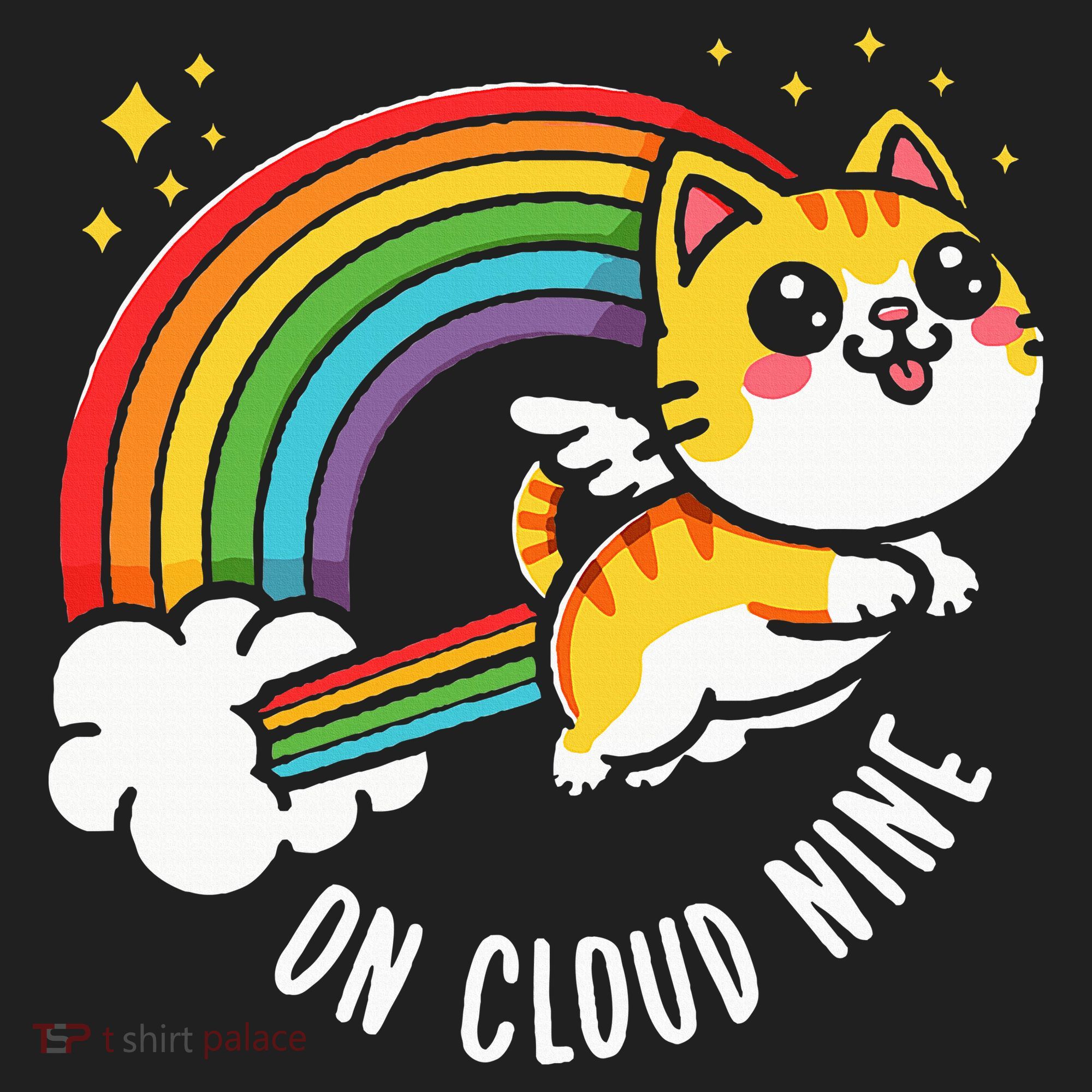 9th Birthday Funny Cat Rainbow On Cloud Nine Tumbler