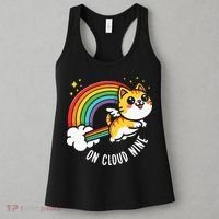 9th Birthday Funny Cat Rainbow On Cloud Nine Women's Tank Top thumb 3