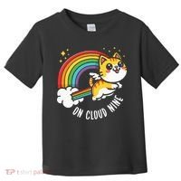 9th Birthday Funny Cat Rainbow On Cloud Nine Toddler T-Shirt thumb 0