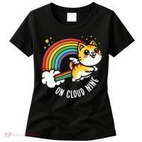 9th Birthday Funny Cat Rainbow On Cloud Nine Women's T-Shirt thumb 0