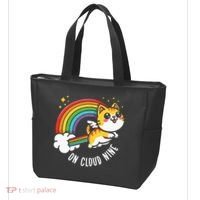 9th Birthday Funny Cat Rainbow On Cloud Nine Tote Bag thumb 3