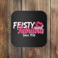 90th Birthday Feisty And Fabulous Since 1936  Coaster thumb 0